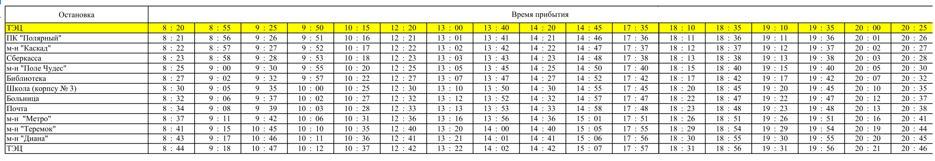 Изменения в маршруте автобуса 2